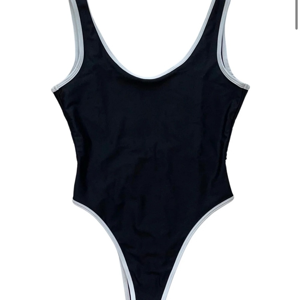 Black and White One-Piece Swimsuit